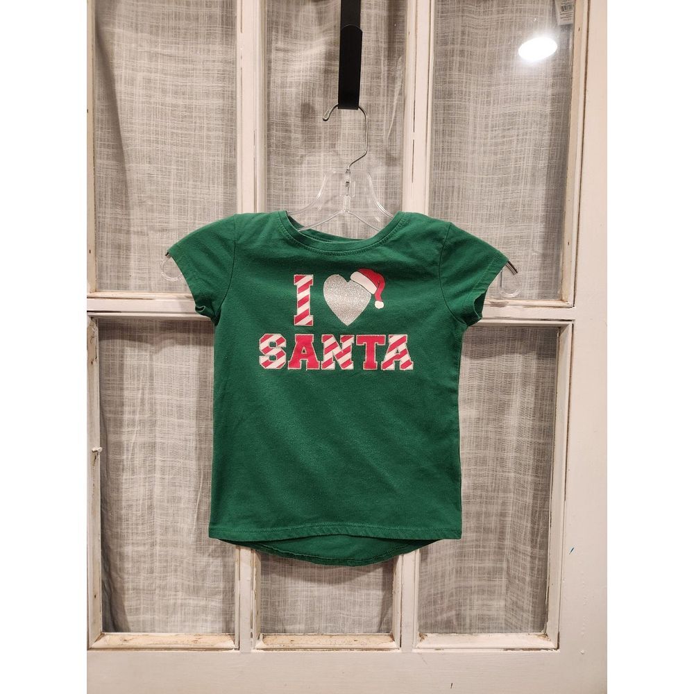 I Love Santa Christmas Graphic T-Shirt Girls‎ Size 4/5